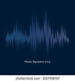 Abstract vector element for music design with equalizer. The dynamic line on a dark background