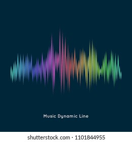 Abstract vector element for music design with equalizer. The dynamic line on a dark background