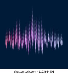 Abstract vector element for music design with equalizer. The dynamic line on a dark background