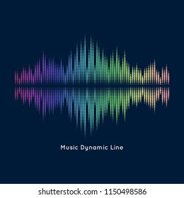 Abstract vector element for music design with equalizer. The dynamic line on a dark background.