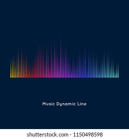 Abstract vector element for music design with equalizer. The dynamic line on a dark background.