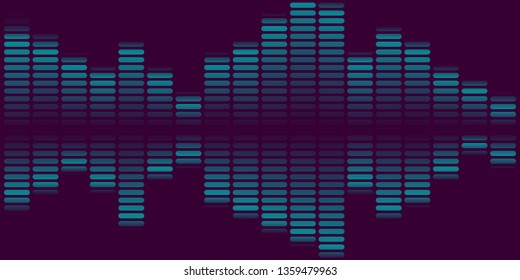 Abstract vector element for music design with equalizer. The dynamic line on a dark background