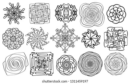 abstract vector elements black color for your design vector isolated