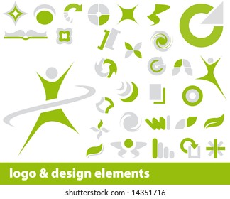 Abstract vector elements for logo and design, colour is editable