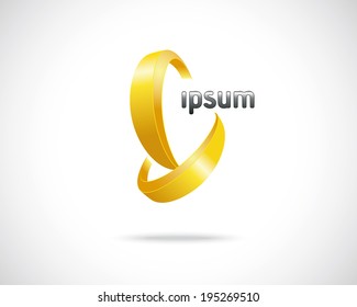 Abstract Vector Emblem Design Template. Creative Gold Concept Icon