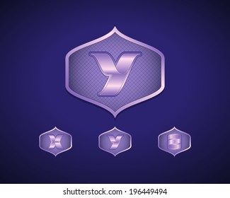 Abstract Vector Emblem Design Template. Creative Blue Concept Icons. Combination of Letters X, Y and Z