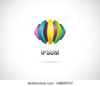 Abstract Vector Emblem Design Template. Creative Round Concept Icon