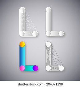 Abstract Vector Emblem. Element Design Template. Creative White and Color Concept Icons. Combination of Letter L