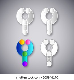 Abstract Vector Emblem. Element Design Template. Creative White and Color Concept Icons. Combination of Letter Y