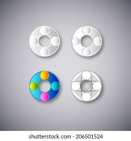 Abstract Vector Emblem. Element Design Template. Creative White and Color Concept Icons. Combination of Letter O