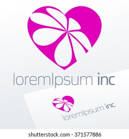 Abstract vector emblem with heart. Logo for Fashion, Cosmetics