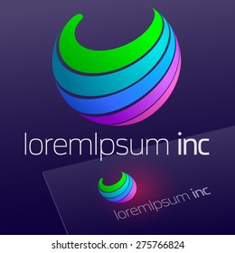 Abstract vector emblem. Logo for Business, Media, Corporation.
