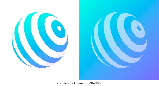 Abstract vector emblem, sphere shape.
