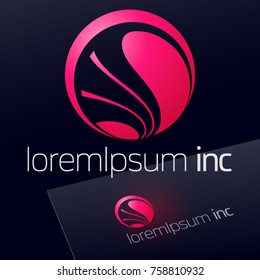 Abstract vector emblem in sphere shape. Logo for Media, Fashion, Cosmetics