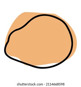 Abstract vector empty spot. Orange pastel trendy color, wavy simple form. Flat abstract bubble template. Isolated 
 frame. Dynamic element.