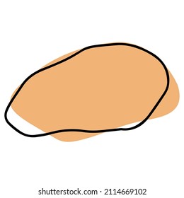 Abstract vector empty spot. Orange pastel trendy color, wavy simple form. Flat abstract bubble template. Isolated 
 frame. Dynamic element.