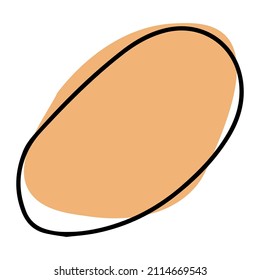 Abstract vector empty spot. Orange pastel trendy color, wavy simple form. Flat abstract bubble template. Isolated 
 frame. Dynamic element.