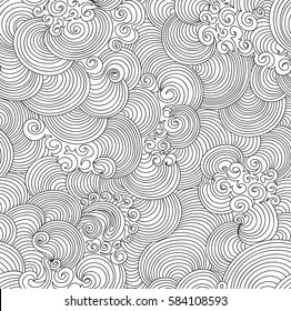 Image vectorielle abstraite motif interminable harmonieux de lignes ondulées curling. Vous pouvez utiliser n'importe quelle couleur d'arrière-plan