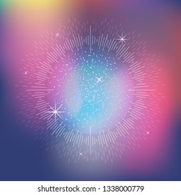 Abstract vector eps 10 background of cosmos. Shiny glowing blurred wallpaper with stars. 