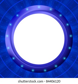 Abstract vector eps10 background, blue round frame - porthole on wall