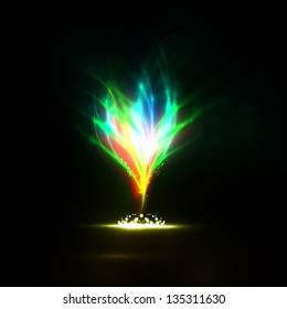 Abstract vector eps10. Creative dynamic, magic fire Illustrations.