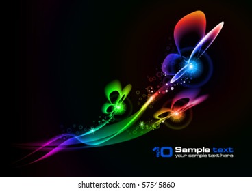Abstract vector eps10 glowing background. Butterfly. For your design.
