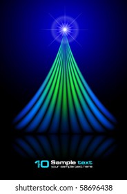 Abstract vector eps10 glowing background. Christmas tree.