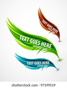 Abstract vector eps10 lines feather design set for your message