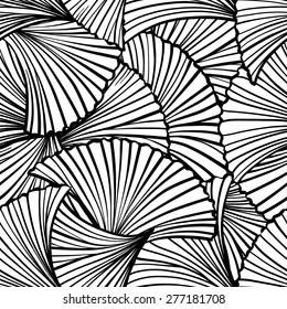 Abstract vector ethnic black and white seamless pattern
