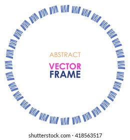 Abstract vector ethnic circle frame, hand drawn