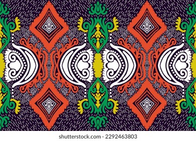 Abstract vector, Ethnic ikat seamless pattern, African style, Chevron embroidery, Paisley embroidery, Navajo aboriginal pattern, Aztec and tribal motifs, geometric pattern, Vector hand drawn style.