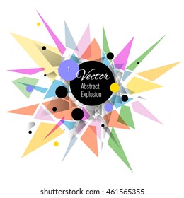 Abstract vector explosion background. Colorfull, black.