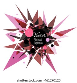 Abstract vector explosion background. Pink, black.