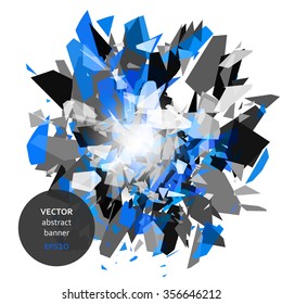 Abstract vector explosion of colorful particles background