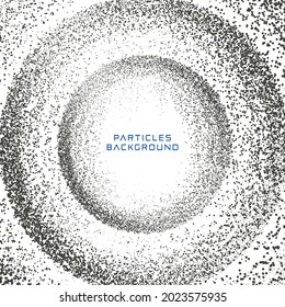 Abstract vector explosion dots line equalizer circle shape isolated technology background. Big data algorithms visualization. Vector illustration in concept of technology, science, quantum explosion.