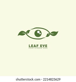 abstract vector eye leaf logo icon. Vector graphics of leaf combination eye, in simple elegant flat style.