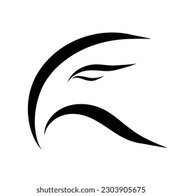 Abstract vector of falcon tattoo design for body art.