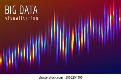 Abstract vector finance  big data graph visualization. Stock index infographics. Visual information complexity. Intricate data threads chart. Business analytics. Artifficial inteligence.