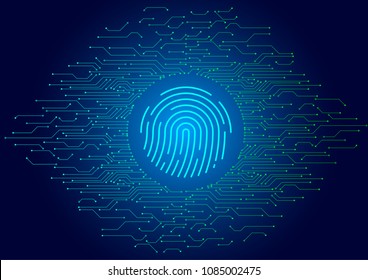 Abstract vector fingerprint icon / symbol?Circuit diagram tech abstract vector background illustration