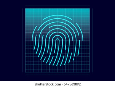 Abstract vector fingerprint icon / symbol