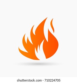 abstract vector Fire Icon orange