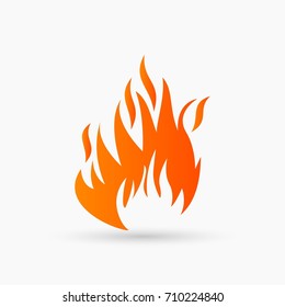 abstract vector Fire Icon orange