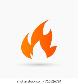 abstract vector Fire Icon orange