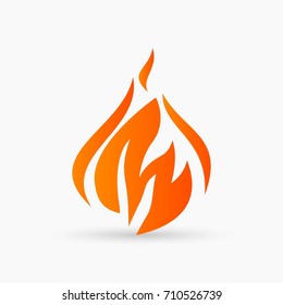abstract vector Fire Icon orange