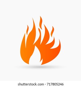 abstract vector Fire Icon orange