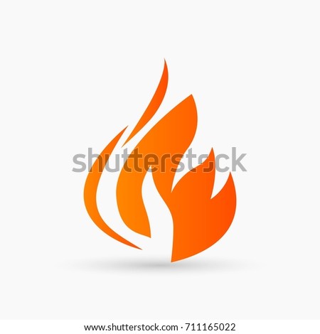 abstract vector Fire Icon orange