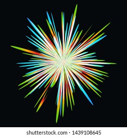 Abstract vector firework, holiday background 