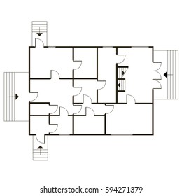 Abstract vector flat architectural blueprint