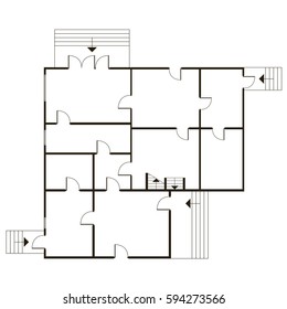 Abstract vector flat architectural blueprint