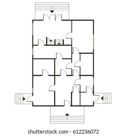 Abstract vector flat architectural blueprint